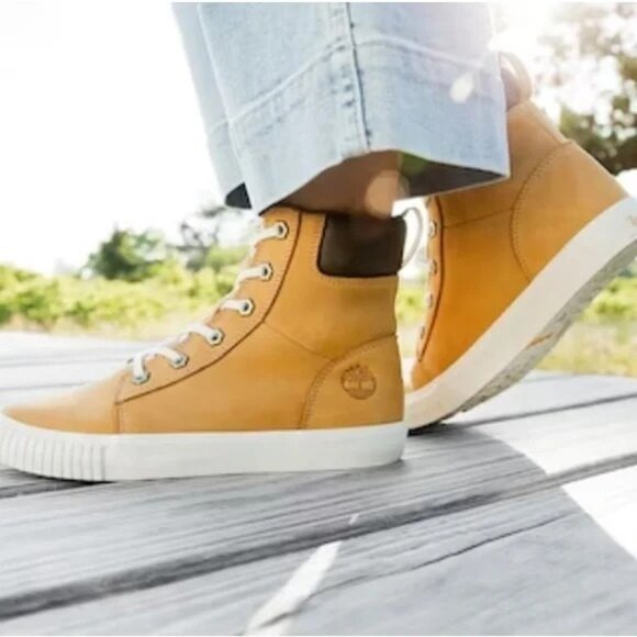 Timberland Skyla Womens Tan Nubuck High Top Sneakers Boots Size 7 Leather 7942 - Picture 2 of 16